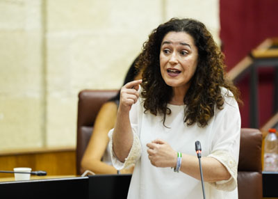 La portavoz del G.P. Por Andaluca, Inmaculada Nieto, formula una pregunta al presidente relativa a necesidades y aspiraciones de la juventud andaluza 