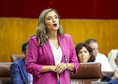 La portavoz del G.P. Socialista, Mara Mrquez, realiza una pregunta dirigida al presidente relativa a deterioro de los servicios pblicos en Andaluca  