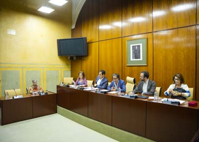  La Mesa de la Comisin de Justicia, Administracin Local y Funcin Pblica con el consejero Jos Antonio Nieto