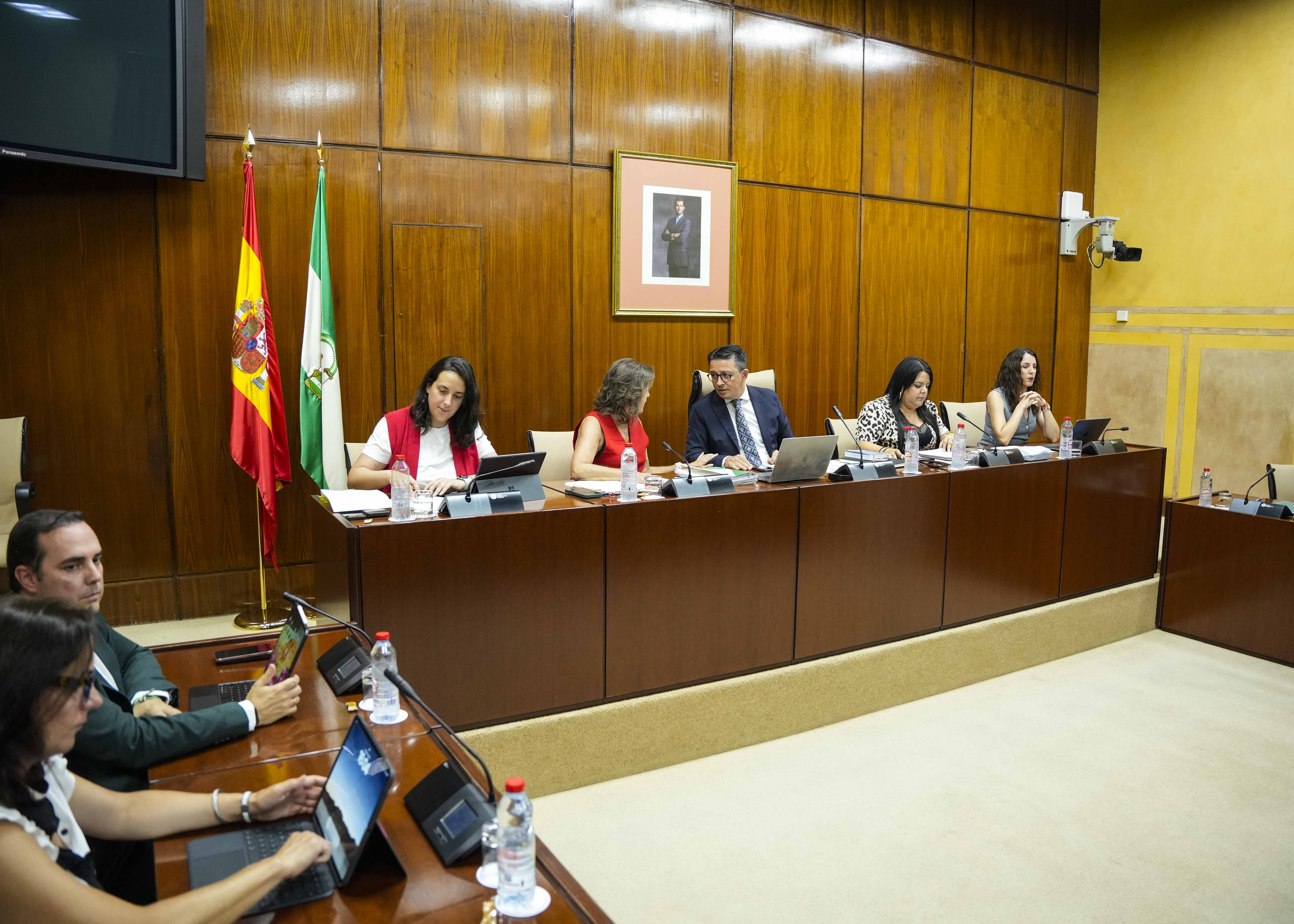  La Mesa de la Comisin de Sostenibilidad y Medio Ambiente con la consejera Catalina Garca al inicio de la sesin de esta tarde 
