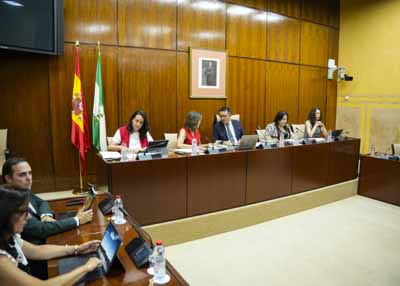  La Mesa de la Comisin de Sostenibilidad y Medio Ambiente con la consejera Catalina Garca al inicio de la sesin de esta tarde 