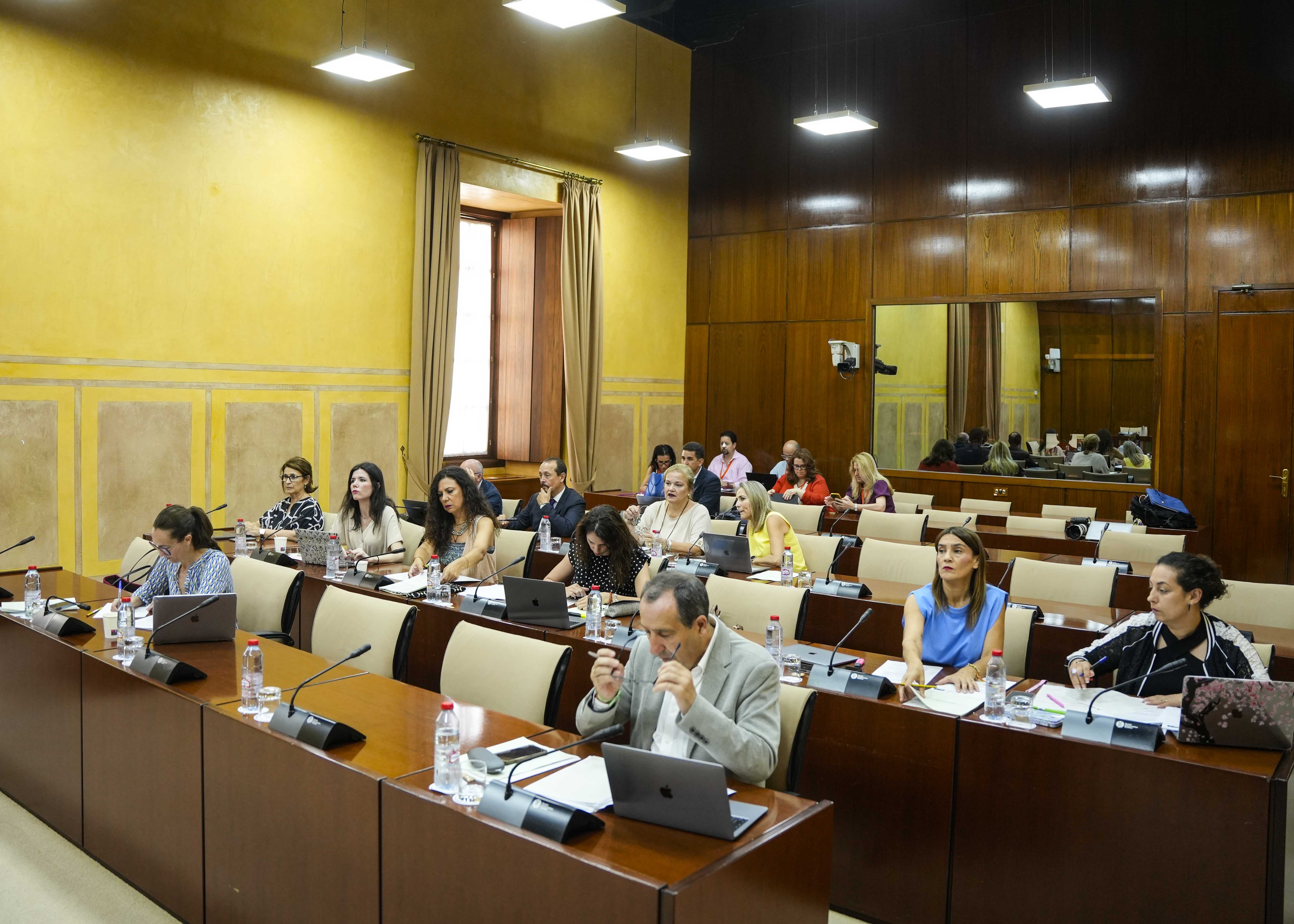  Los miembros de la Comisin de Inclusin Social, Juventud, Familias e Igualdad atienden a la primera comparecencia de la consejera Loles Lpez