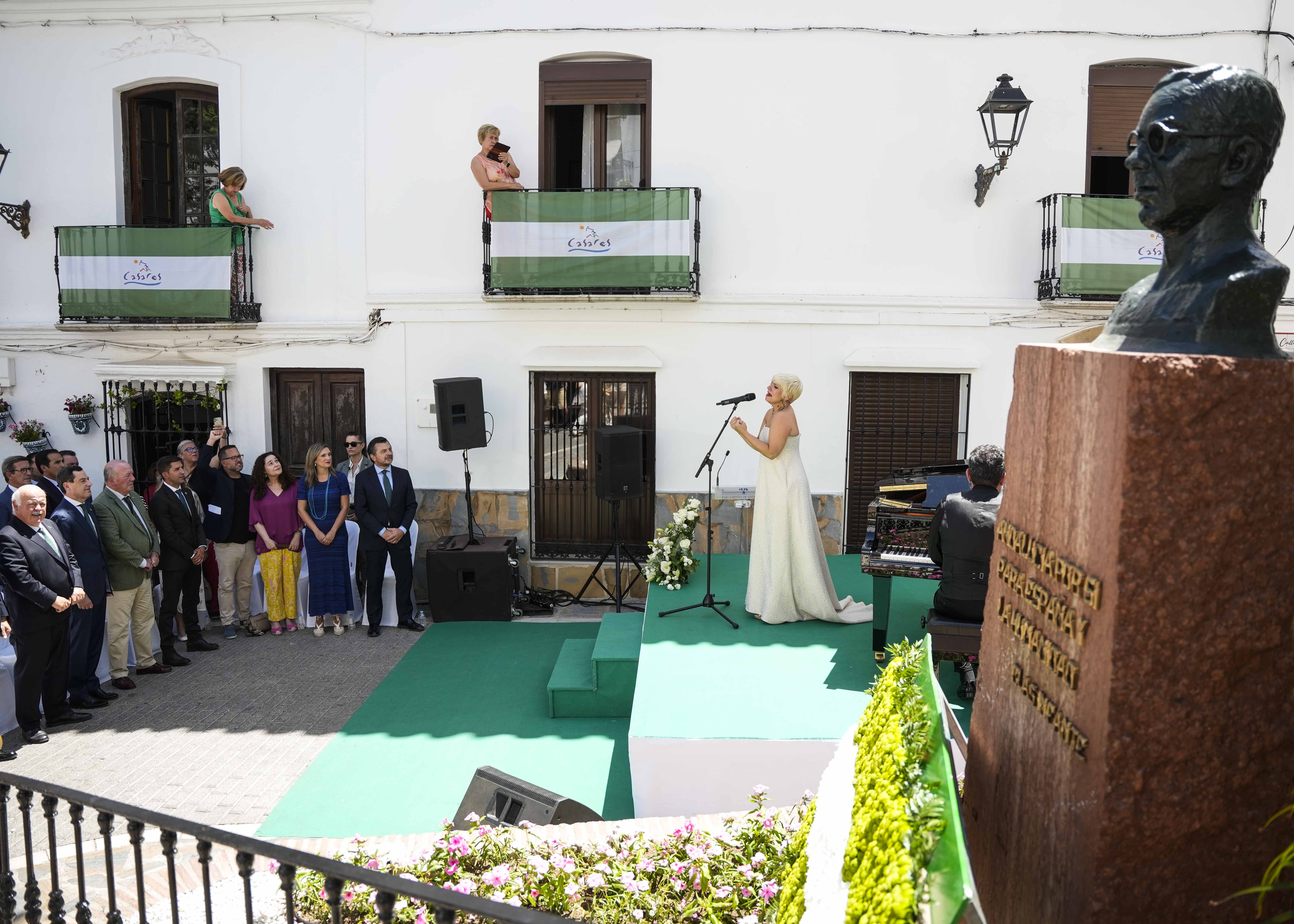 Imagen del escenario donde ha tenido lugar la conmemoracin del aniversario del nacimiento de Blas Infante 