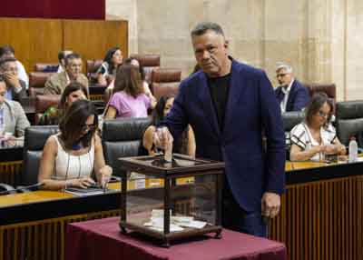 Momento de la votacin de Juan Antonio Delgado, portavoz adjunto del G.P. Por Andaluca