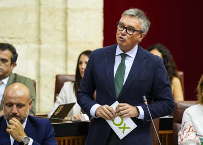 El portavoz del Grupo Vox en Andaluca, Manuel Gavira, pregunta al presidente sobre los desafos futuros de Andaluca 