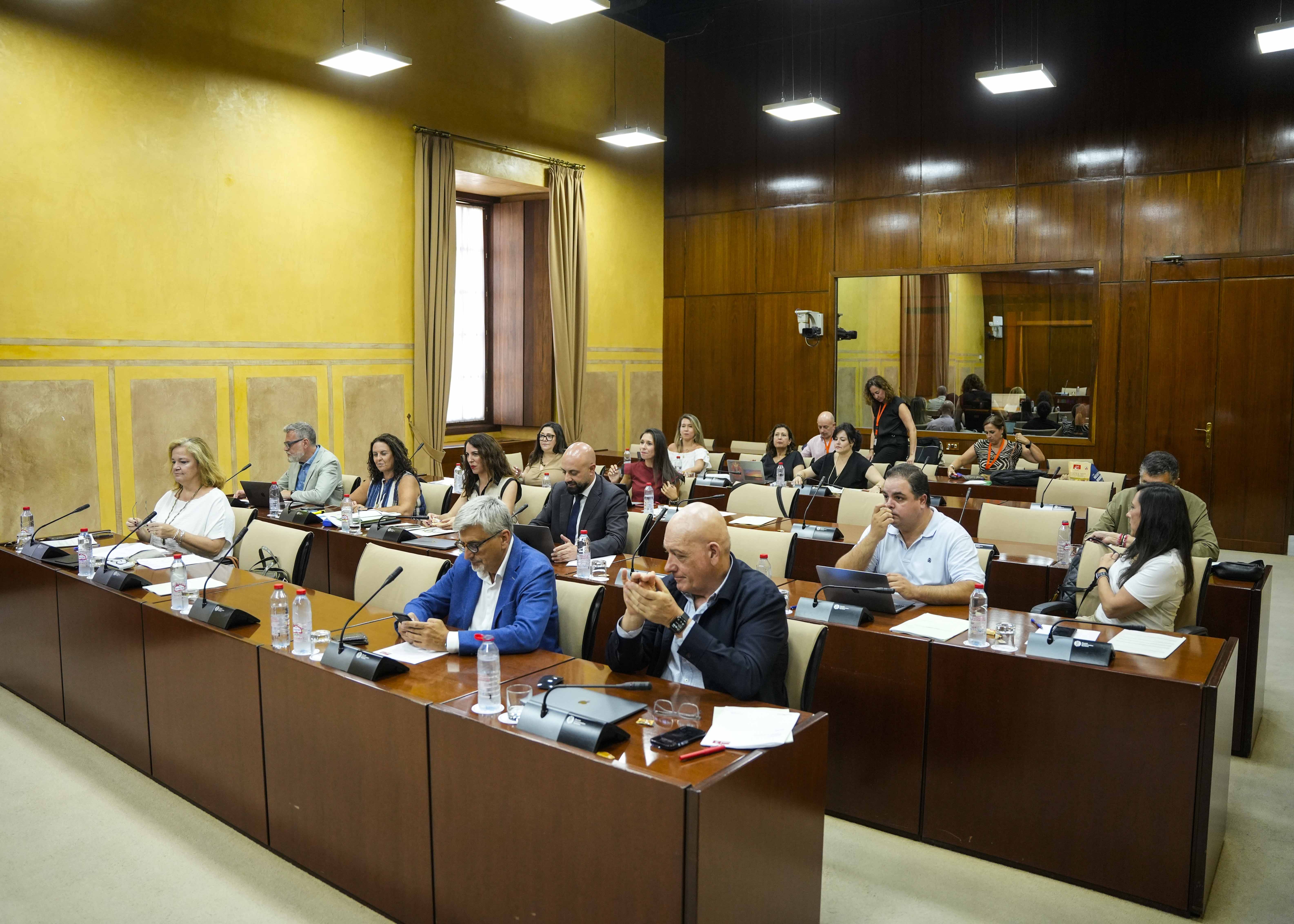 Diputados de la comisin de Empleo, Empresa y Trabajo Autnomo al principio de la comparecencia de la consejera  