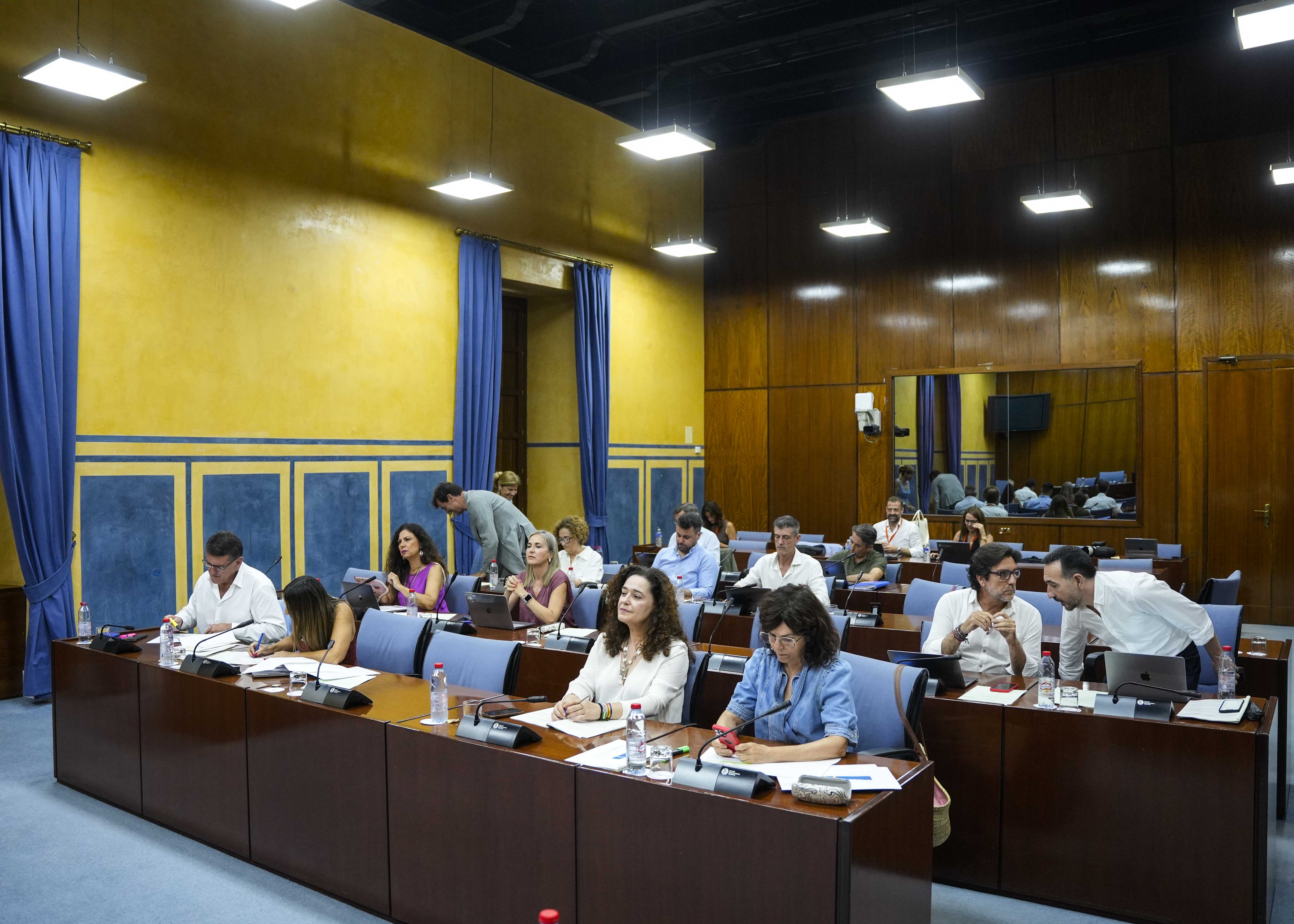 Diputados de Salud y Consumo minutos antes de la comparecencia de la consejera 