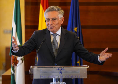 Francisco de Paula Snchez, nuevo director de la Oficina Andaluza contra el Fraude y la Corrupcin, pronuncia unas palabras tras tomar posesin de su cargo 