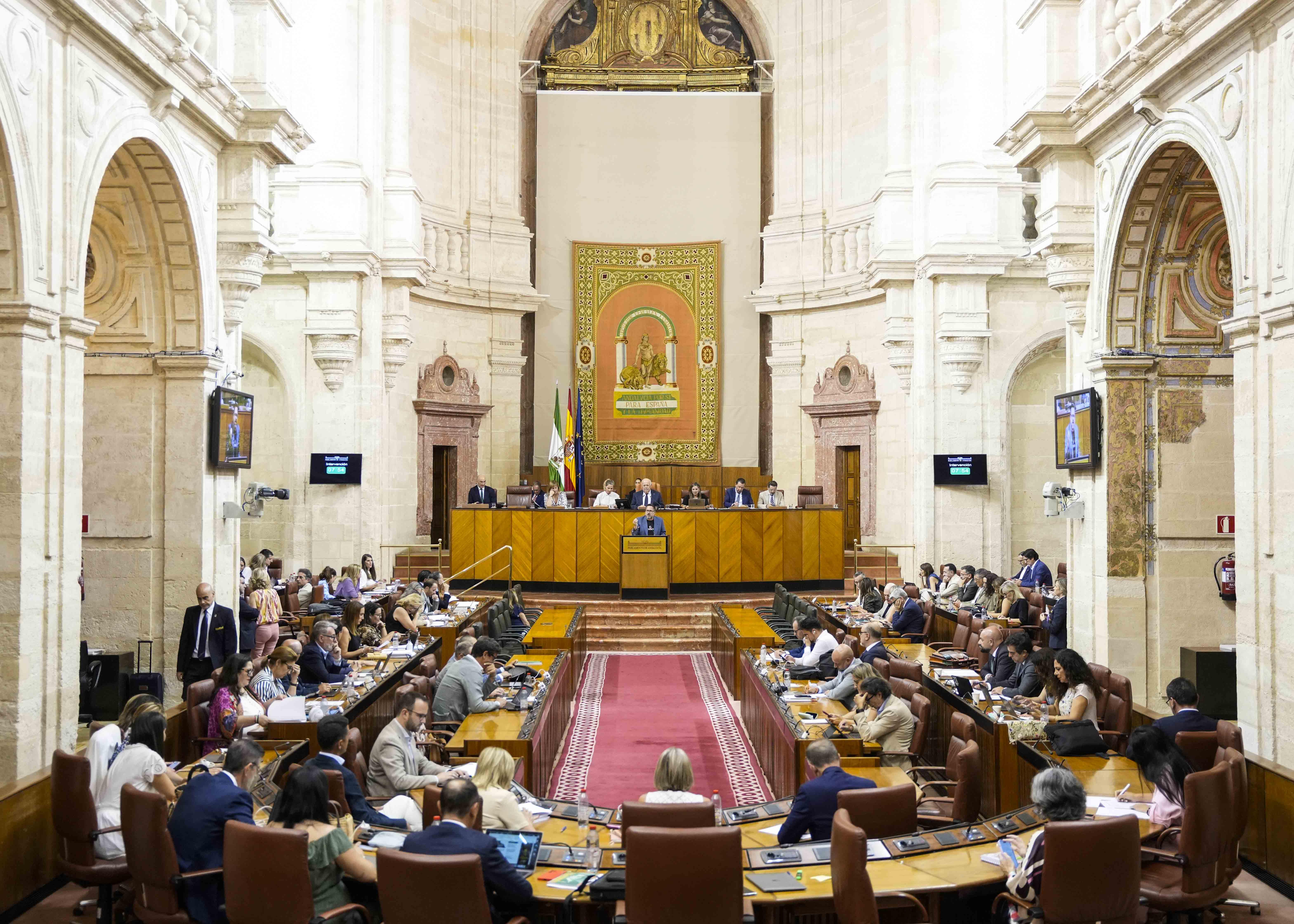  El plenario del Parlamento de Andaluca durante la presentacin de la proposicin de ley 