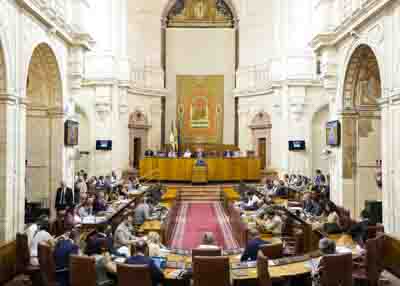  El plenario del Parlamento de Andaluca durante la presentacin de la proposicin de ley 