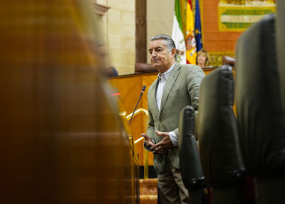El consejero de la Presidencia, Antonio Sanz, en un momento de su intervencin 