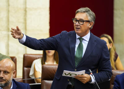 Manuel Gavira, portavoz del Grupo Vox, dirige al presidente de la Junta una cuestin relativa a polticas en el ltimo curso de legislatura 