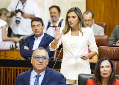 La portavoz socialista, Mara Mrquez, pregunta al presidente de la Junta de Andaluca sobre el deterioro de los servicios pblicos 