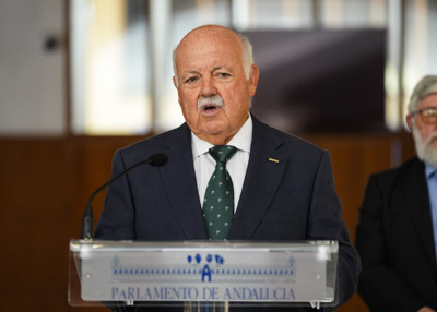 El presidente del Parlamento de Andaluca, Jess Aguirre, durante su intervencin 