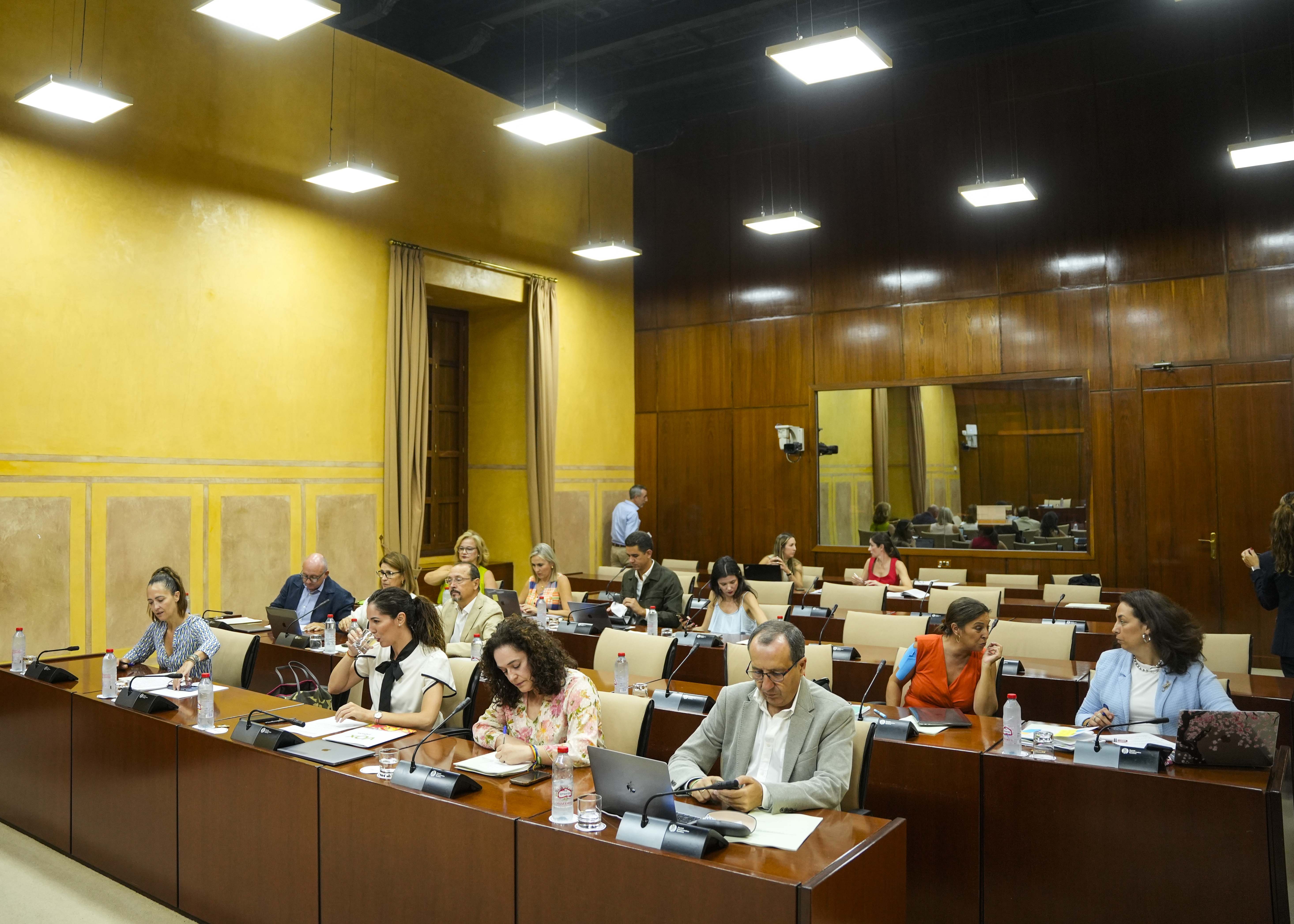 Diputados de la Comisin de Inclusin Social al inicio de la sesin 