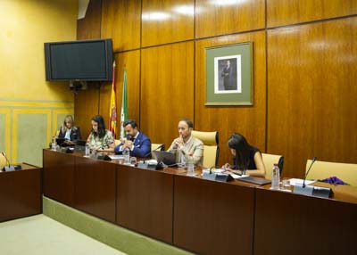  La Mesa de la Comisin de la Presidencia, Interior, Dilogo Social y Simplificacin Administrativa con el presidente de la Cmara de Cuentas