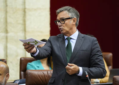 Manuel Gavira, portavoz del G.P. Vox en Andaluc�a, formula una pregunta al presidente relativa a los problemas de los andaluces