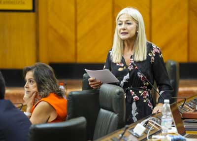Patricia del Pozo, consejera de Cultura y Deporte, responde a la pregunta que le formulan