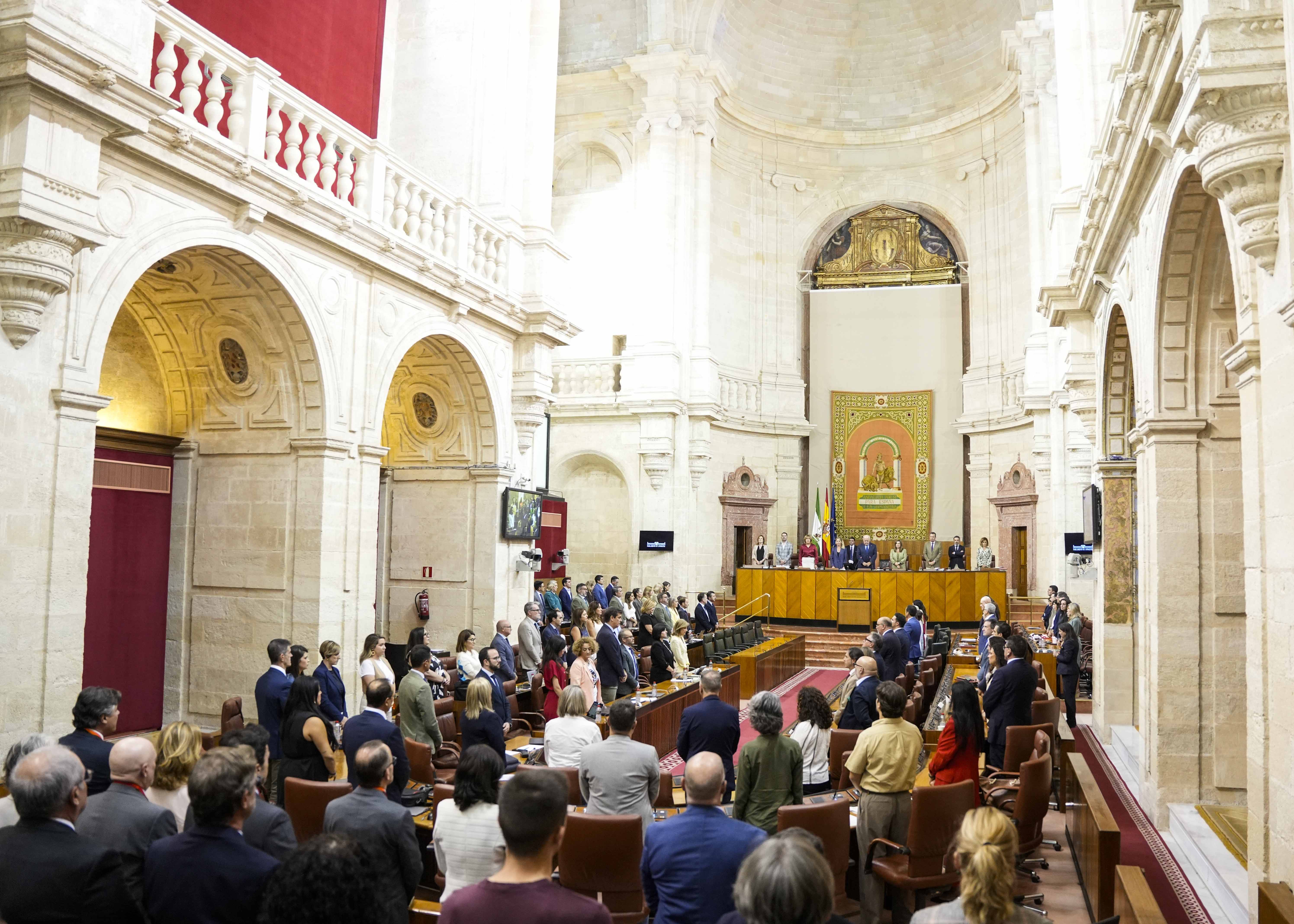 Antes de iniciar la sesin, el Pleno de la Cmara ha guardado un minuto de silencio por las vctimas de violencia de gnero y violencia vicaria asesinadas en Andaluca 