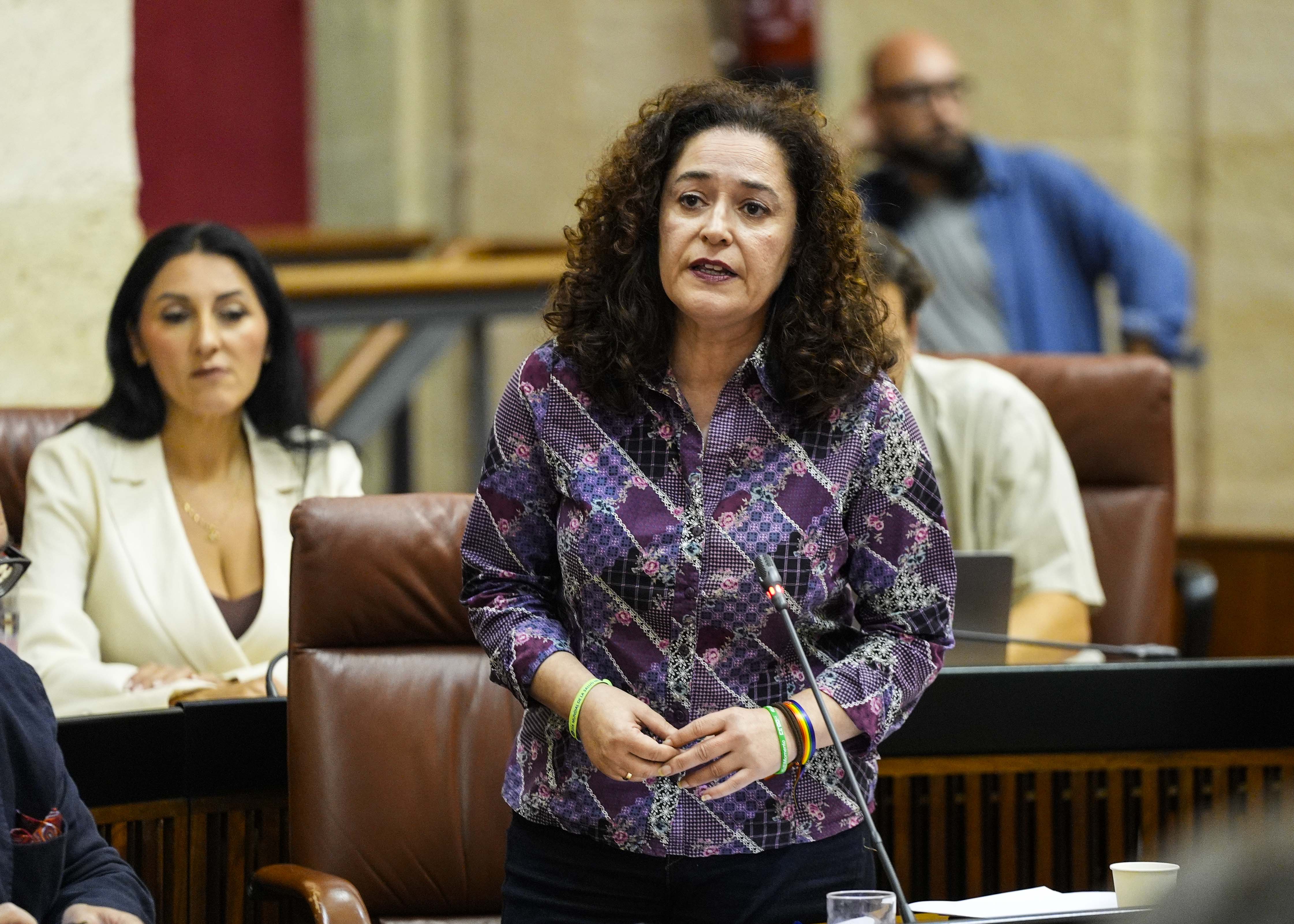 Inmaculada Nieto, portavoz del G.P. Por Andaluca, pregunta al presidente sobre la repercusin de la inmigracin en Andaluca 