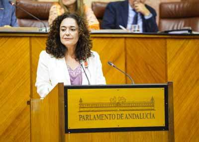 La portavoz del Grupo Por Andaluca, Inmaculada Nieto, se dispone a posicionar a su formacin en el debate general 