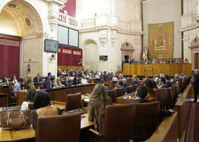 El Pleno de la Cmara andaluza en una de las votaciones al finalizar el orden del da  