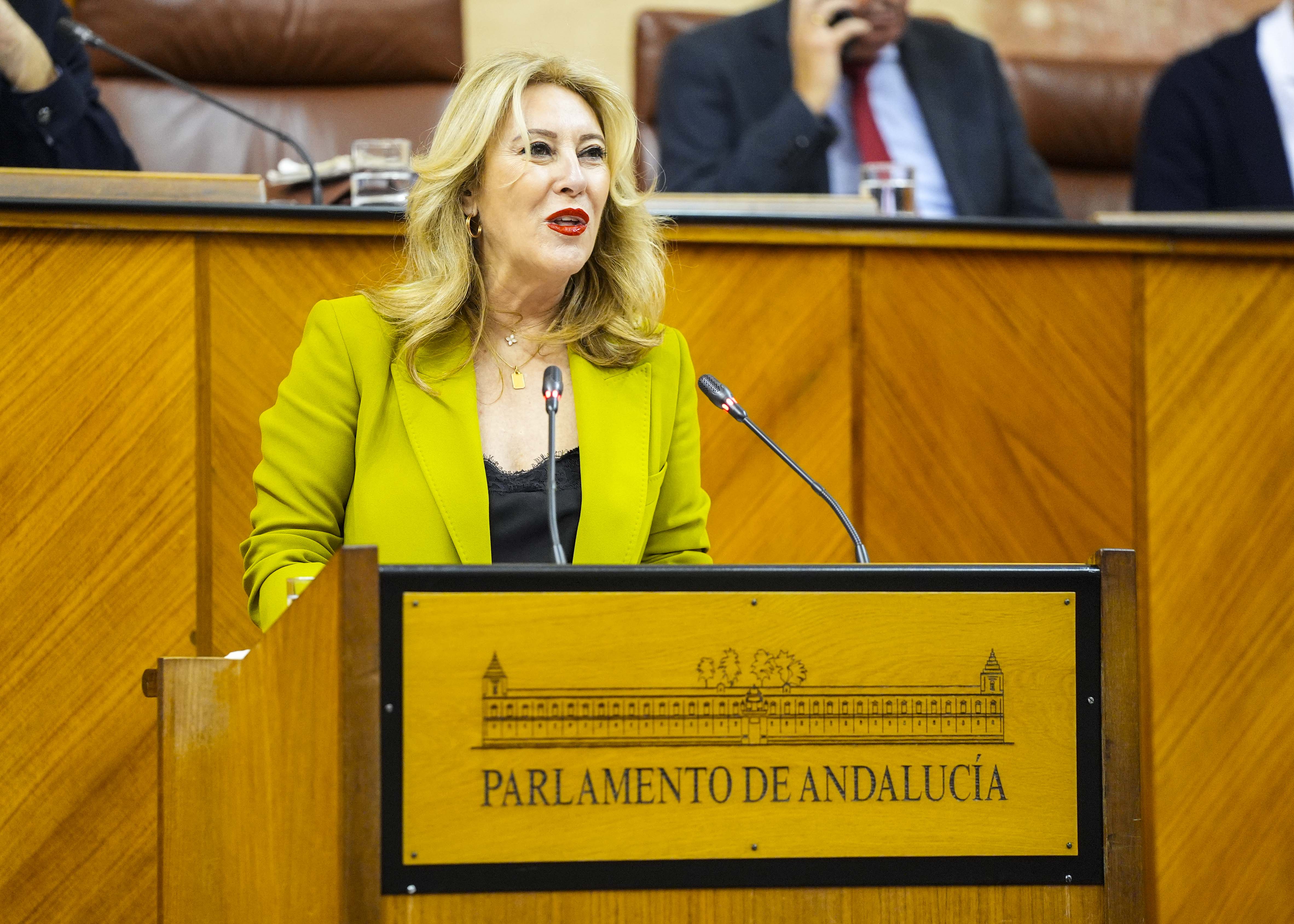 Carolina Espaa, consejera de Economa, Hacienda, Fondos Europeos y Dilogo Social, presenta ante el Pleno el Proyecto de Ley del Presupuesto de la Comunidad Autnoma de Andaluca para el ao 2026 