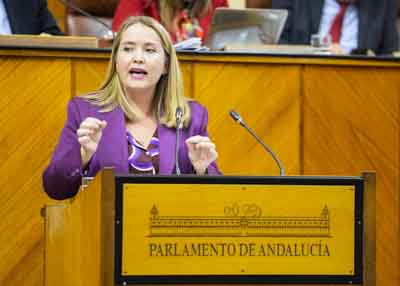  Alicia Murillo, del Grupo Parlamentario Socialista, defiende la enmienda de totalidad al Proyecto de Ley del Presupuesto presentada por su grupo 