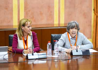 Eva Guzmn y Carolina Casanova en representacin de FAECTA, Federacin Andaluza de Empresas Cooperativas de Trabajo Asociado 