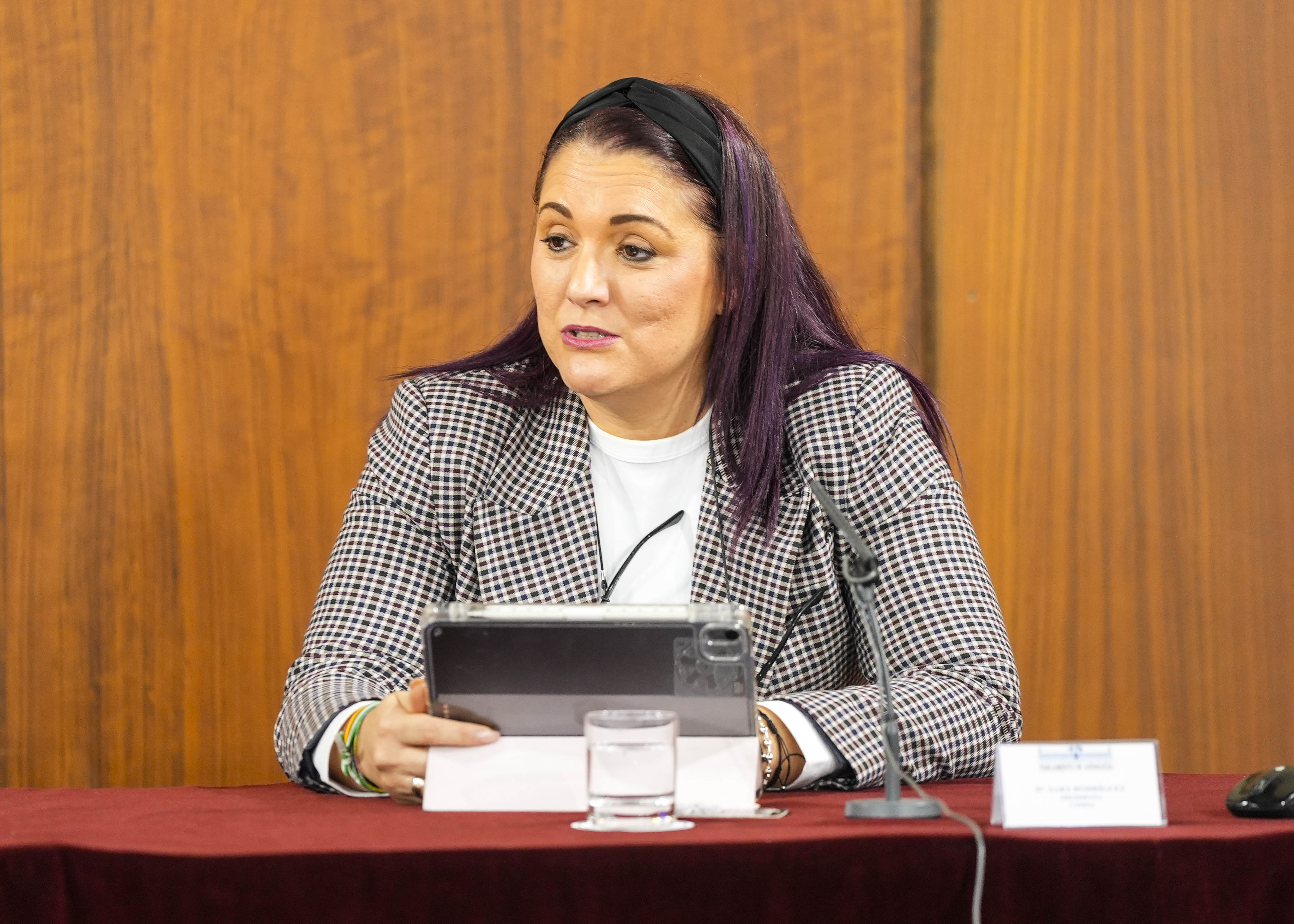 Sara Rodr�guez, presidenta de CODISA Impulsa Igualdad Andaluc�a, se dirige a los presentes