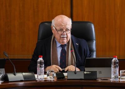 El presidente del Parlamento de Andaluca, Jess Aguirre, en una de sus intervenciones en la Junta de Portavoces de hoy 