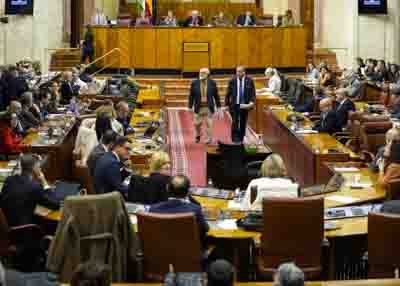   El portavoz de la comisin promotora de la iniciativa legislativa popular, Sebastin Martn, tras su intervencin