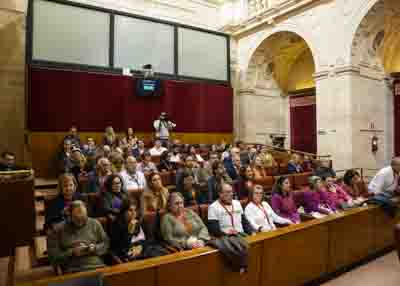 Pblico asistente al debate de la proposicin de ley de iniciativa legislativa popular de recuperacin de los niveles de calidad del sistema sanitario pblico en Andaluca  