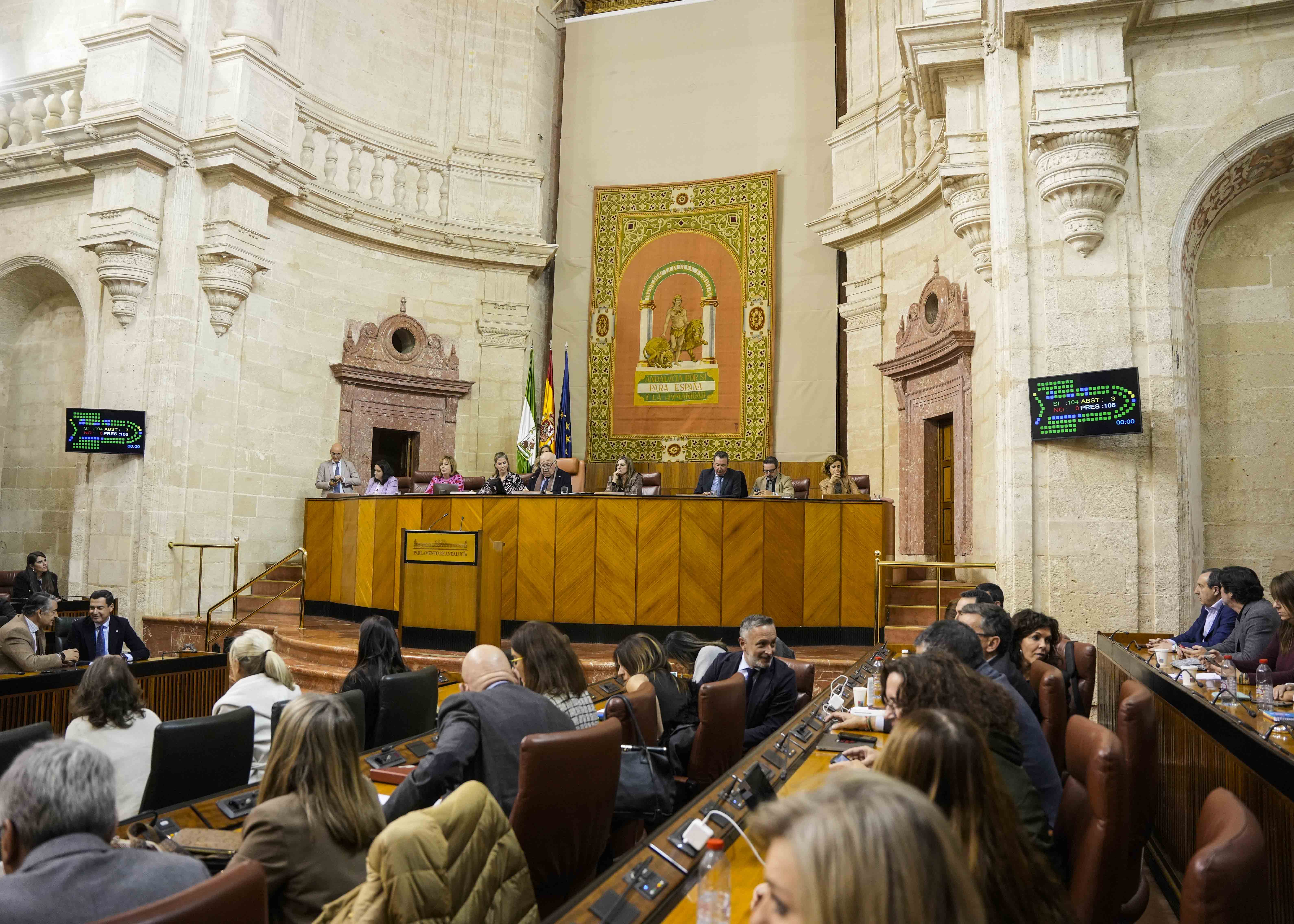 Momento de las votaciones que se han producido al finalizar el orden del da del pleno 