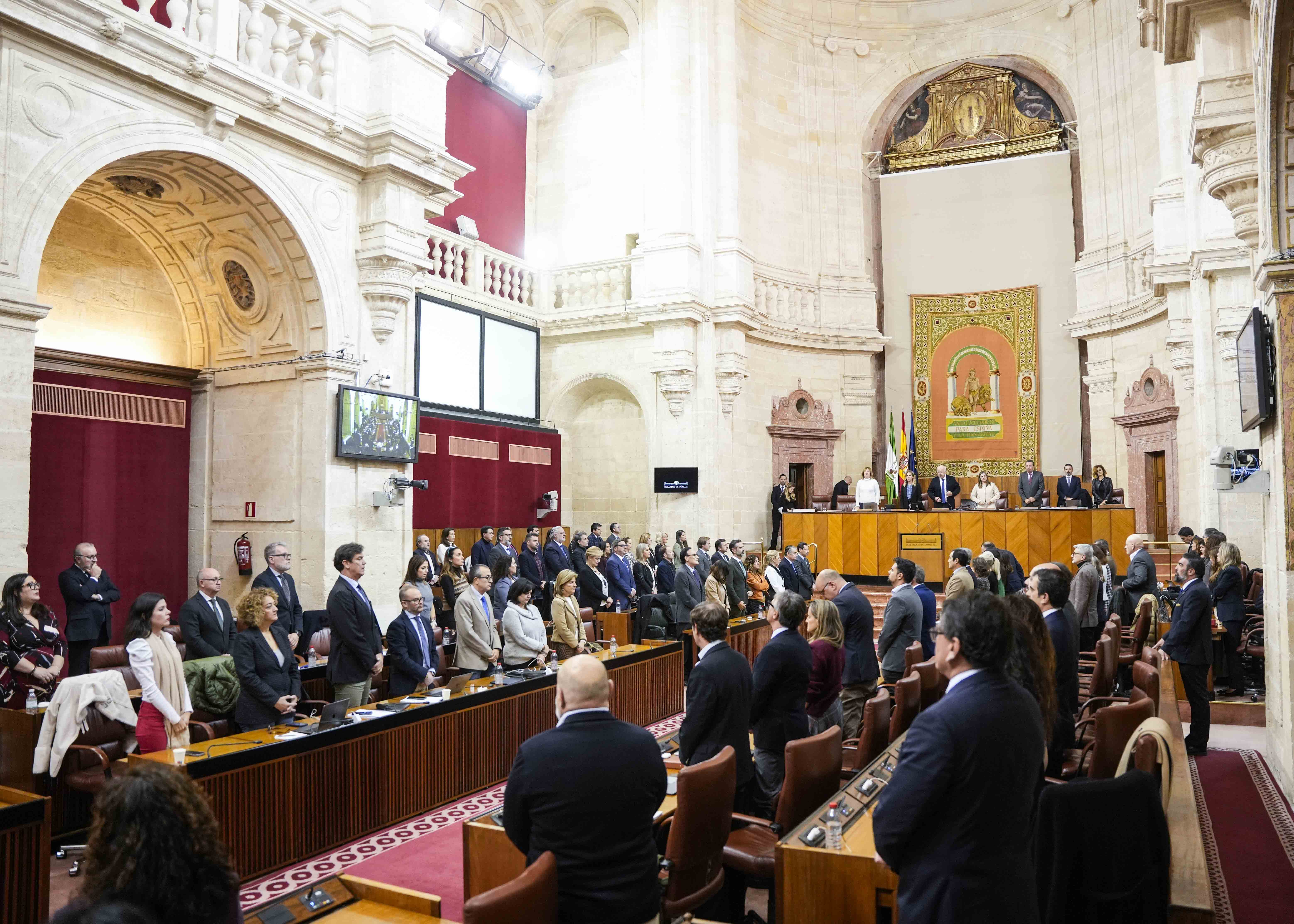  El Pleno del Parlamento guarda un minuto de silencio por las �ltimas v�ctimas de violencia machista