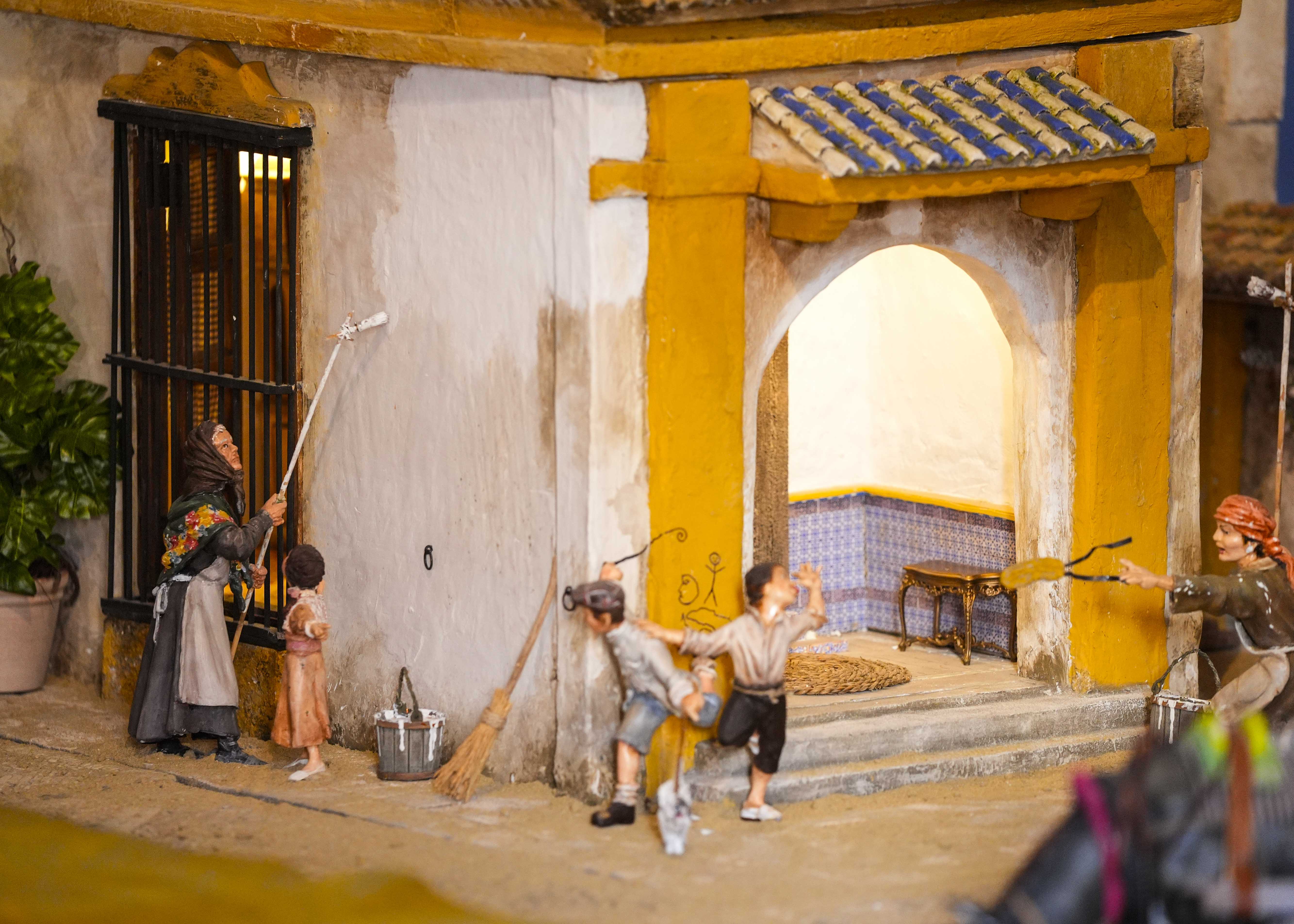    Algunas escenas del montaje realizado en el patio del Recibimiento de la sede parlamentaria