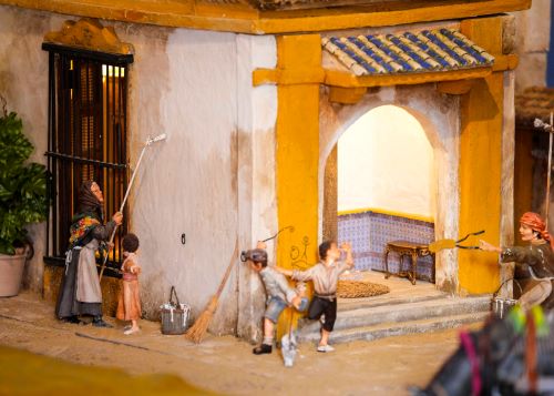   Algunas escenas del montaje realizado en el Patio del Recibimiento de la sede parlamentaria