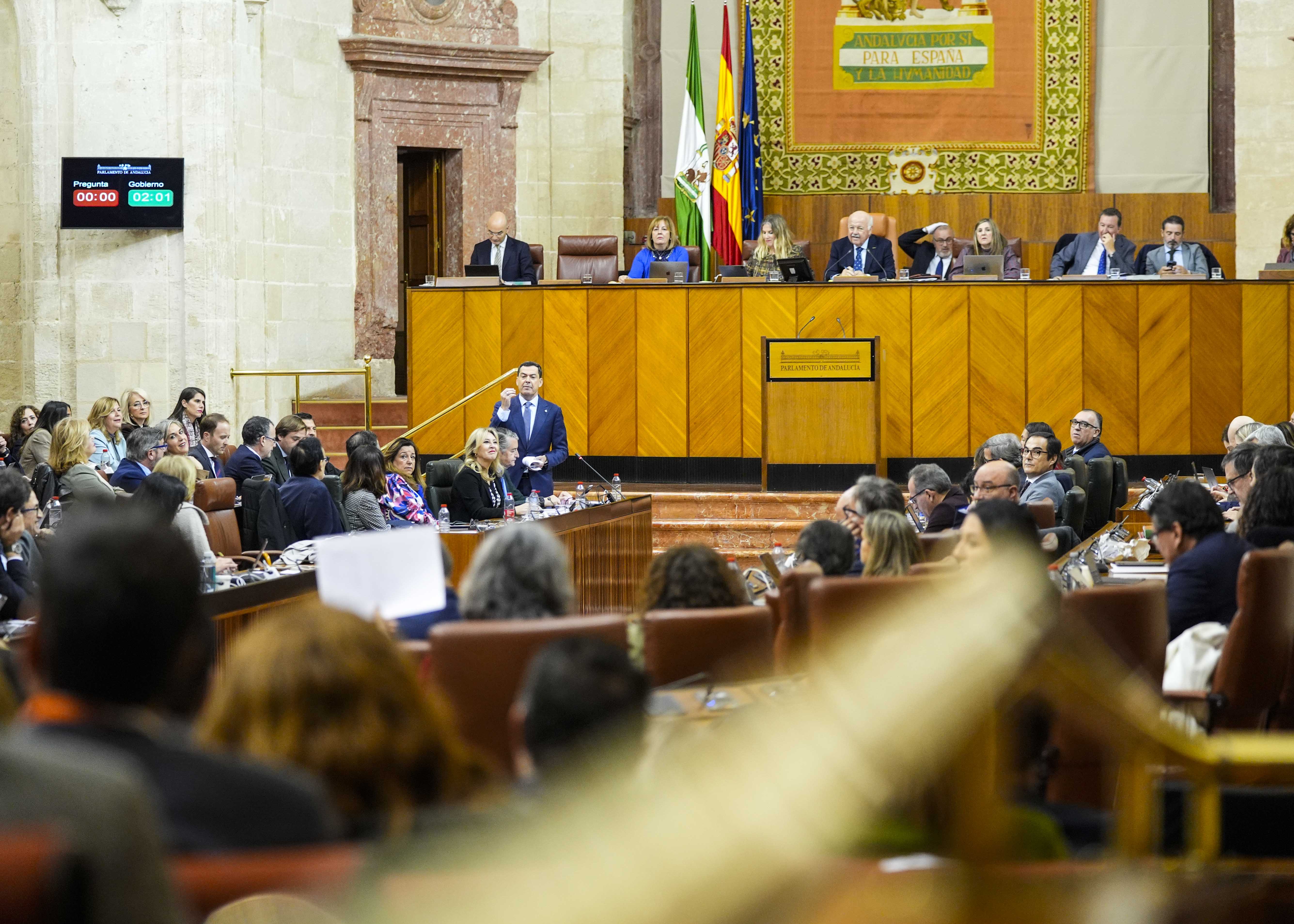 Comienzan las preguntas que los portavoces parlamentarios dirigen al presidente de la Junta de Andaluc�a 