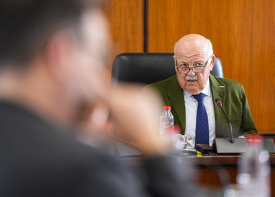 Jes�s Aguirre, presidente del Parlamento de Andaluc�a, en un momento de la sesi�n 