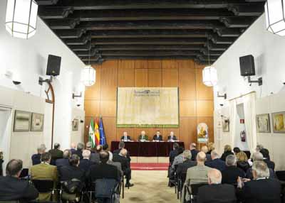Sala Alberto Jim�nez-Becerril durante la presentaci�n del libro del Instituto de las Academias de Andaluc�a 