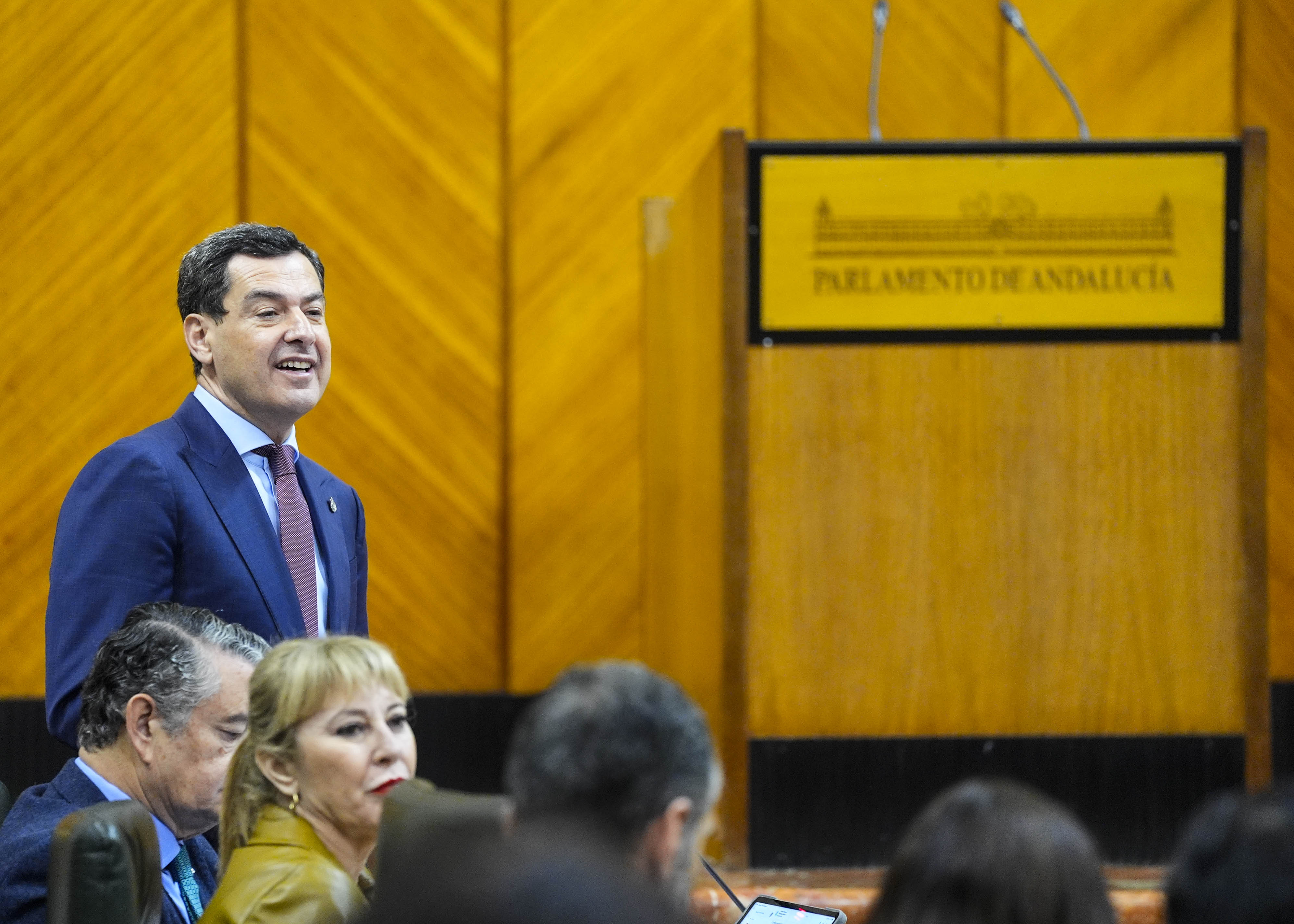  Juan Manuel Moreno, presidente de la Junta, durante la sesi�n de control