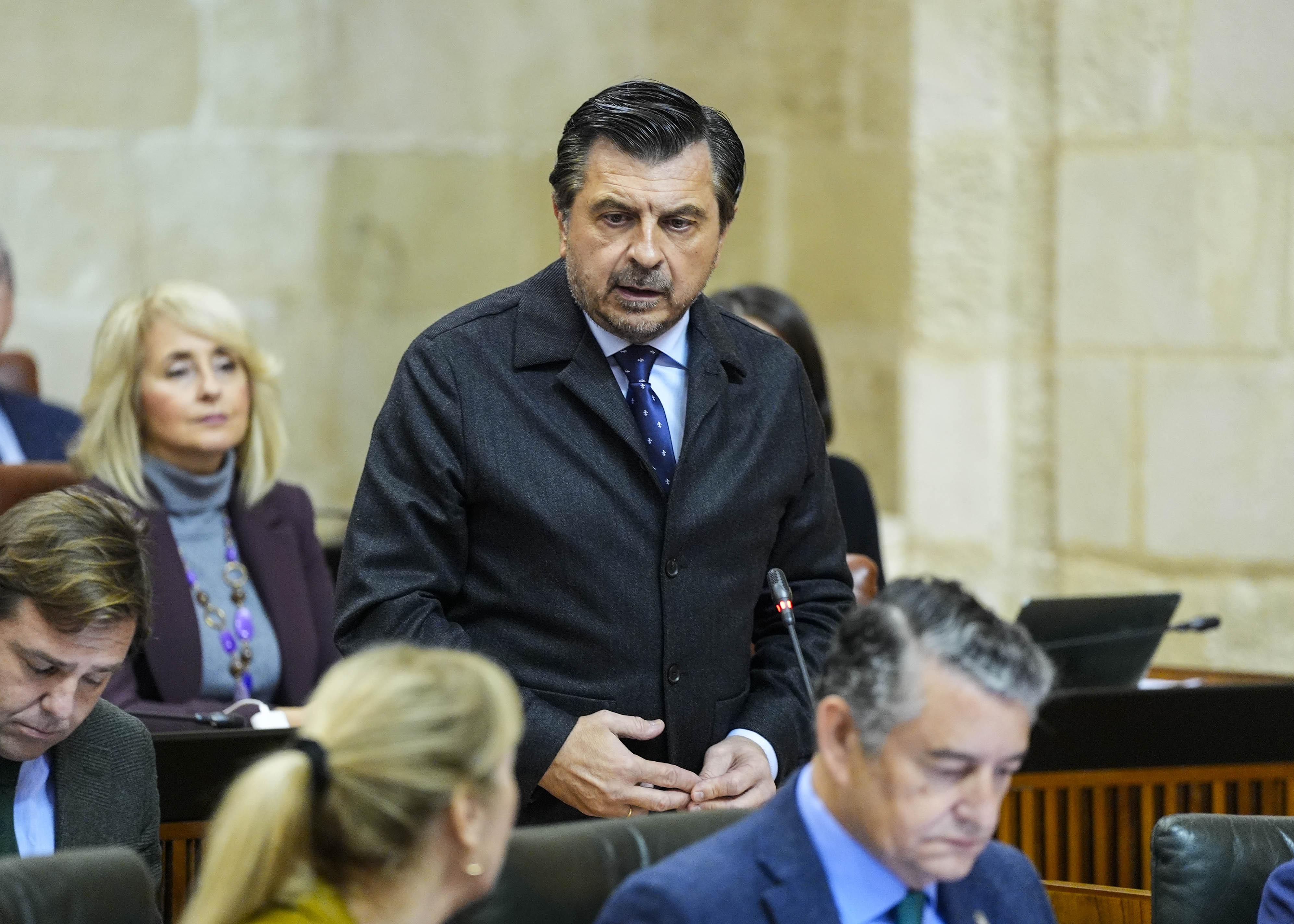  El portavoz del Grupo Popular, Antonio Mart�n, dirige su pregunta al presidente relativa a pol�ticas del Gobierno ante los desaf�os de Andaluc�a