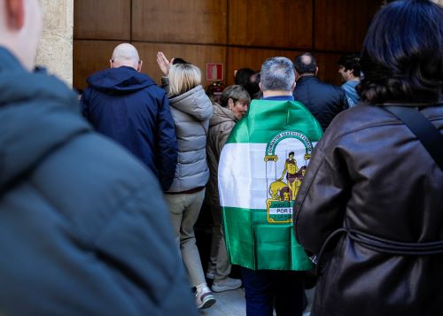  Un grupo entra en el Sal�n de Plenos