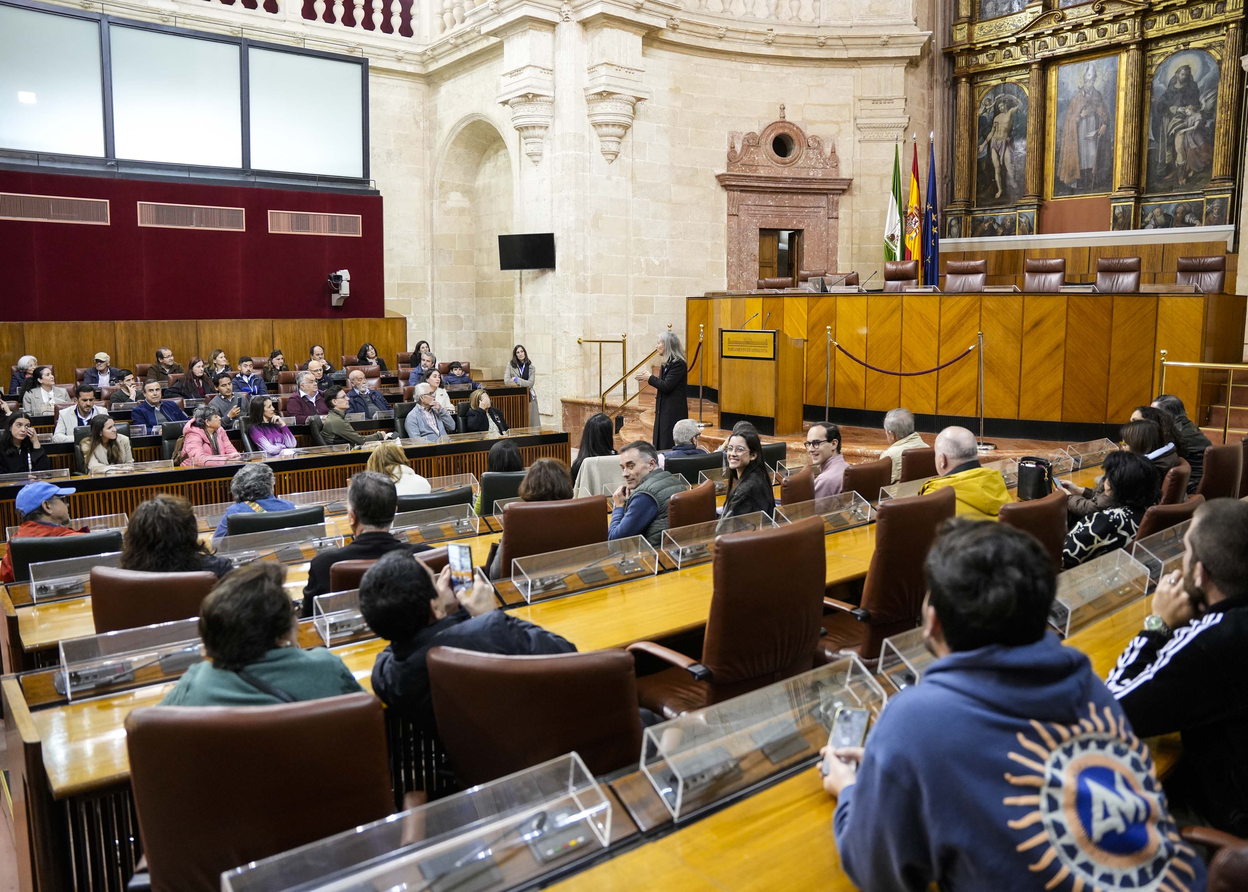  Los ciudadanos atienden a las explicaciones en el Sal�n de Plenos