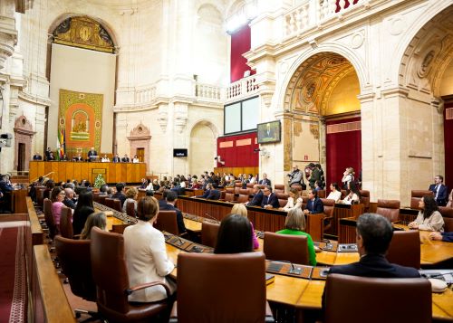  Diputados en el sal�n de plenos durante el discurso de Jes�s Aguirre