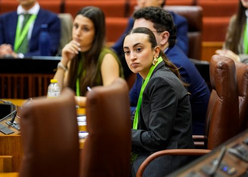  Participantes en la sesi�n atienden a las intervenciones desde sus esca�os