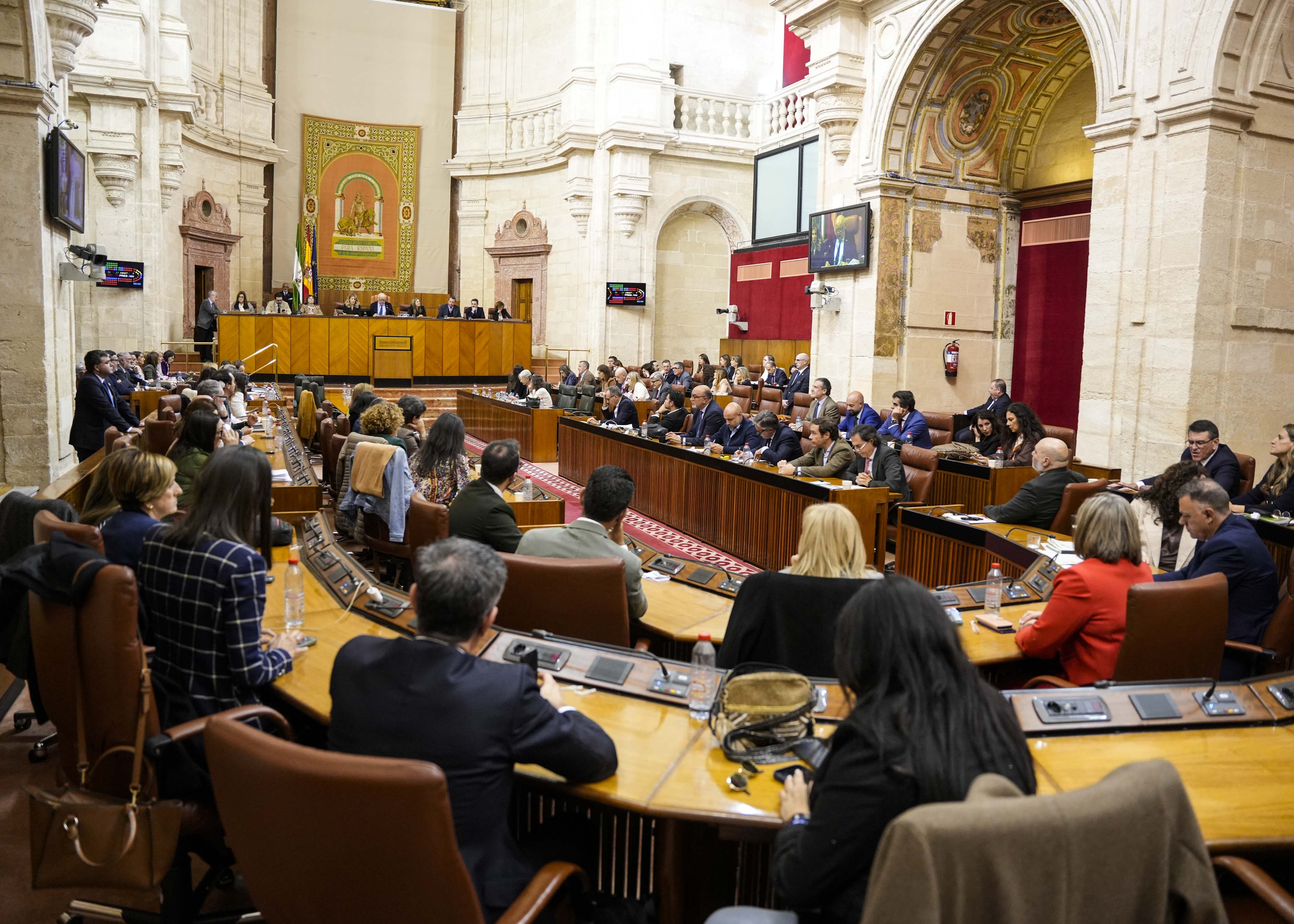 El Pleno del Parlamento de Andaluc�a vota uno de los puntos que se han debatido en la sesi�n de hoy 