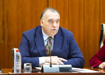 El consejero de Turismo y Andaluc�a Exterior, Arturo Bernal, en una de sus comparecencias 