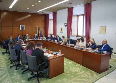 La Diputaci�n Permanente durante la intervenci�n del consejero de Justicia  