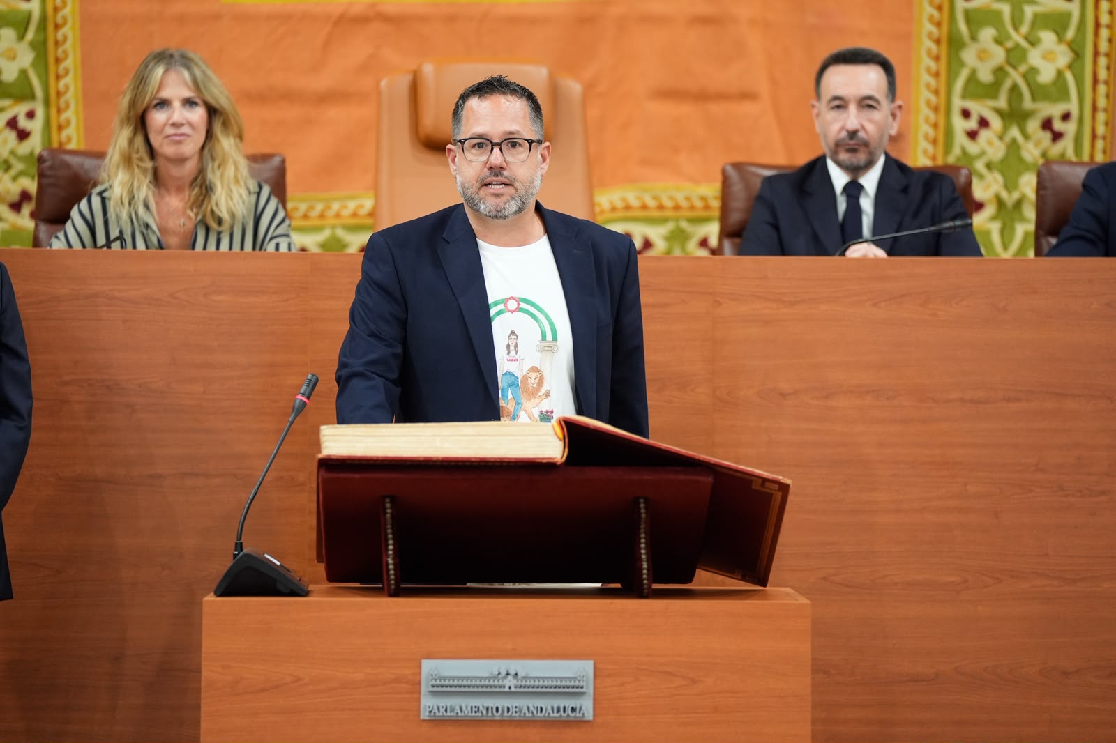 Jos� Ignacio Garc�a, de Adelante Andaluc�a, durante la toma de posesi�n 